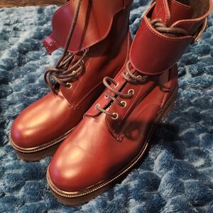 Polo by Ralph Lauren Men's Burgundy Leather Lace-Up Boots